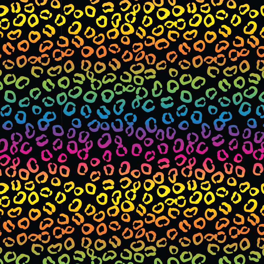 Black Rainbow Leopard Pattern Acrylic Sheet - CMB Pattern Acrylic